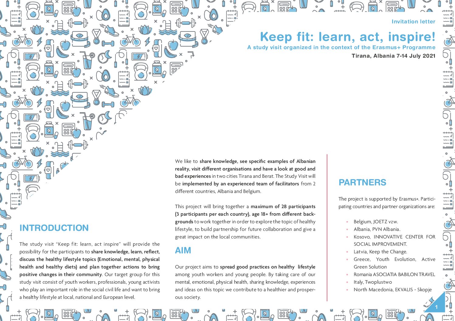 Cover: Invitation Letter — Keep Fit: Learn, Act, Inspire!