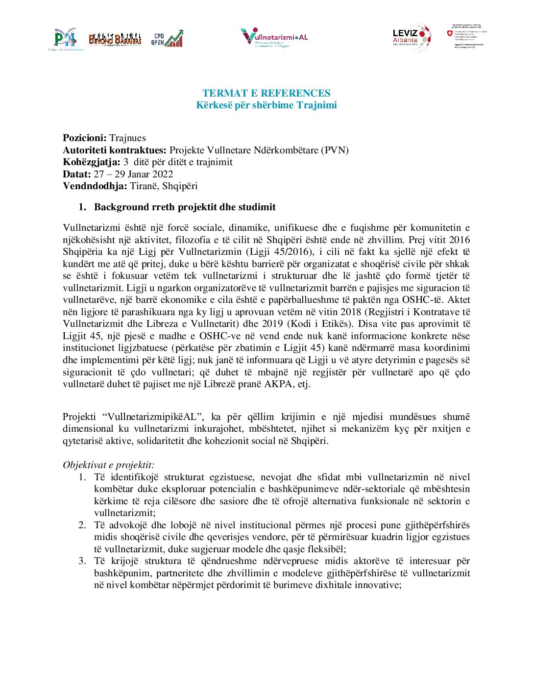Cover: Termat e Referencës — Trajnues: Vullnetarizmi (Janar 2022) (3)