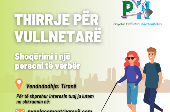 THIRRJE PËR VULLNETARË
 Për Shoqë