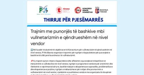 Trajnim me punonjës të bashkive mbi vullnetarizmin e qëndrueshëm në nivel vendor